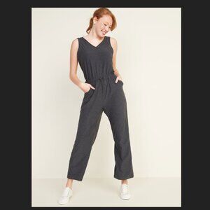 Old Navy Breathe On V-neck Wide Leg Jumpsuit in OLIVE